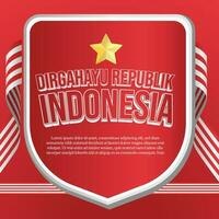 sociale media bandiera saluto Indonesia indipendenza giorno vettore