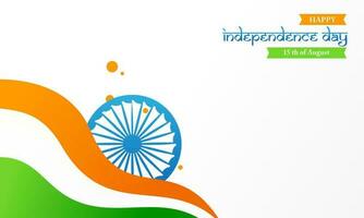 contento 15 di agosto, festeggiare India indipendenza giorno bandiera sfondo vettore