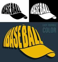 sport baseball berretto nel semplice stile con decorativo iscrizione baseball. Stampa per sport Abiti. vettore