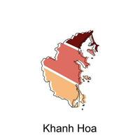 carta geografica di khan hoa moderno schema alto dettagliato illustrazione carta geografica, mondo carta geografica nazione vettore illustrazione modello