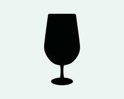 vino bicchiere icona. alcool bevanda bevanda bicchiere cristalleria cocktail sbarra. nero bianca cartello simbolo forma illustrazione opera d'arte grafico clipart eps vettore