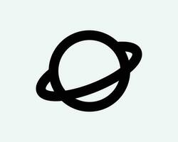 pianeta icona. solare sistema astronomia universo Saturno Giove Urano Nettuno squillare spazio cartello simbolo nero opera d'arte grafico illustrazione clipart eps vettore