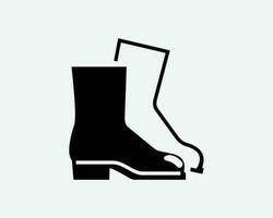 protettivo alto gomma da cancellare stivali calzature scarpe stivali di gomma nero bianca silhouette cartello simbolo icona clipart grafico opera d'arte pittogramma illustrazione vettore
