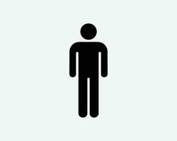 bastone figura uomo persona In piedi in piedi singolo pedone nero bianca silhouette cartello simbolo icona vettore grafico clipart illustrazione opera d'arte pittogramma