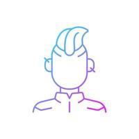 icona di vettore lineare gradiente persona cyberpunk