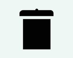 spazzatura può icona cestino sciocchezze bidone rifiuto spazzatura riciclare cestino contenitore coperchio copertina cartello simbolo nero opera d'arte grafico illustrazione clipart eps vettore