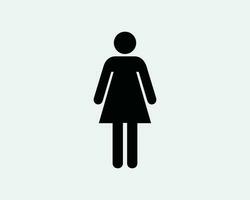 donna bastone figura icona. femmina ragazza signora umano persona gabinetto bagno Genere cartello simbolo forma opera d'arte grafico illustrazione clipart vettore cricut