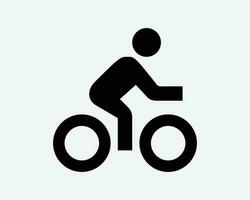 ciclista icona. bicicletta bicicletta cavalcata ciclo sport gara bike esercizio salutare stile di vita cartello simbolo nero opera d'arte grafico illustrazione clipart eps vettore