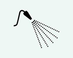 bidè spray tubo flessibile bagno attaccamento spruzzo acqua Jet icona nero bianca silhouette simbolo cartello grafico clipart opera d'arte illustrazione pittogramma vettore