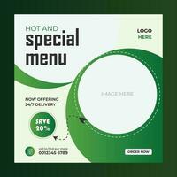 disegno del modello di banner di concetto di menu speciale. poster di layout di promozione astratta di sconto. vettore