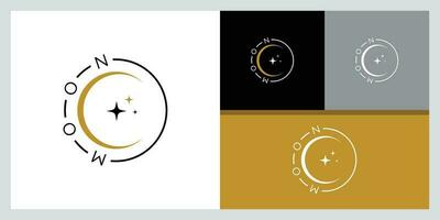 Luna logo moderno e stella logo design icona vettore