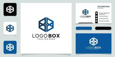 astratto cubo esagono o logo scatola design vettore illustrazione