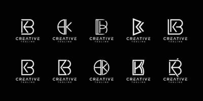 impostato di iniziale lettera bk logo vettore design