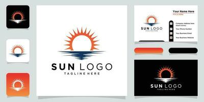 sole logo design vettore modello icona simbolo con attività commerciale carta design modello
