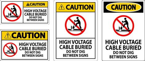 attenzione cartello alto voltaggio cavo sepolto. fare non scavare fra cartello vettore