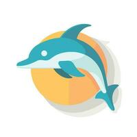 vettore di un' delfino saltare su di il acqua nel un' grazioso Schermo di naturale bellezza