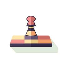 vettore di un' vivace scacchi pezzo su un' minimalista bianca sfondo