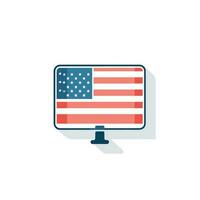 vettore di un' computer schermo visualizzazione il americano bandiera
