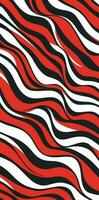 semplice geometrico rosso bianca modello con un' onda Immagine, nel il stile di lunatico nero e bianca, superpiatto stile, julian opia, orizzontale strisce, minimalista nero e bianca schizzi, buio nero vettore