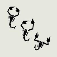 grafico scorpione isolato nel nero per Stampa e taglio etichetta. scorpione illustrazione logo design vettore