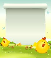 Priorità bassa del pollo di Pasqua di primavera vettore