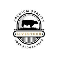 bestiame logo, Fram giardino disegno, mucca logo vettore distintivo Longhorn Toro bestiame Vintage ▾ etichetta modello