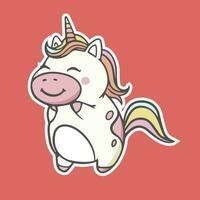 illustrazione di unicorno o cavallo con corno carino e adorabile vettore design