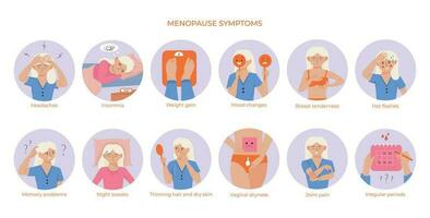 menopausa sintomi il giro composizioni vettore