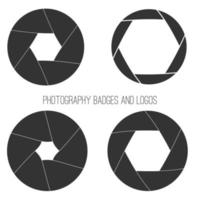 raccolta vettoriale di modelli di logo di fotografia. logotipi di fotocamere. distintivi e icone dell'annata di fotografia. etichette fotografiche.