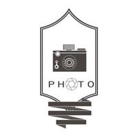 logo dello studio fotografico. stile hipster. vettore