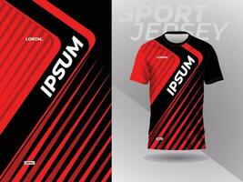 rosso nero camicia sport maglia modello modello design per calcio, calcio, da corsa, gioco, motocross, Ciclismo, e in esecuzione vettore