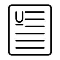 documento sottolineare vettore icona