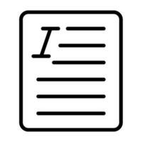 documento corsivo vettore icona