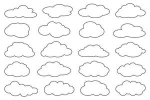 nuvole linea arte icona. modificabile ictus. Conservazione soluzione elemento, banche dati, rete, Software Immagine, nube e meteorologia concetto. vettore linea arte illustrazione isolato su bianca sfondo.