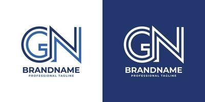 lettera gn linea monogramma logo, adatto per attività commerciale con gn o ng iniziali. vettore