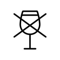 fare non bere, dire no per alcol, non fare bere, Proibito icona nel linea stile design isolato su bianca sfondo. modificabile ictus. vettore