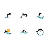 logo della balena dell'orca vettore