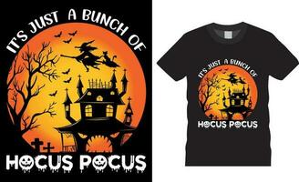 è appena un' mazzo di hocus pocus Halloween vettore grafico t camicia design