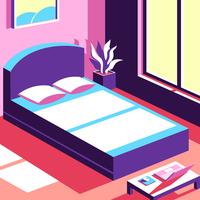 Isometrico Cozy Room Settings Vector