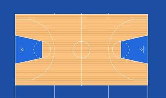 illustrazione vettoriale di campo da basket con vecchi segni fiba