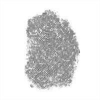 illustrazione realistica di sicurezza forense delle impronte digitali vettore
