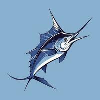atlantico blu Marlin pesce illustrazione. pesce spada illustrazione, todak vettore