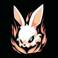 coniglio testa portafortuna logo per sport. coniglio maglietta design. coniglietto logo. coniglio etichetta vettore