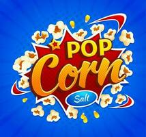 cartone animato film pop Mais scoppiare, Popcorn esplosione vettore