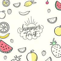 estate sfondo design con mano disegnato frutta illustrazione vettore