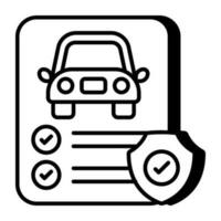 modificabile design icona di auto assicurazione politica vettore