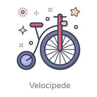 bicicletta con ruota del velocipede vettore