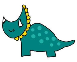 mano disegnato infantile triceratopo dinosauro. Perfetto per tee, etichetta, manifesto. isolato vettore illustrazione per arredamento e design.
