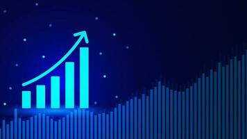 grafico digitale trasformazione sfondo per grande dati e attività commerciale crescita moneta azione e finanziario investimento concetto. vettore illustrazione.