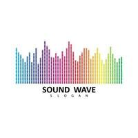 Audio colorato onda logo. vettore equalizzatore elemento. suono onda illustrazione logo vettore icona modello